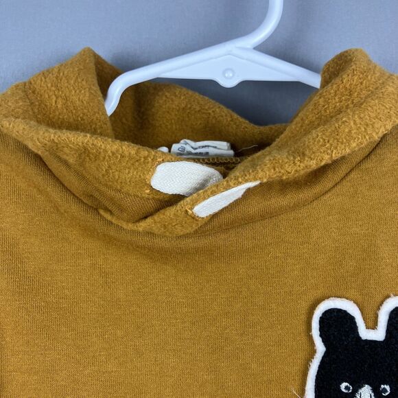 Little Seed Sweater Kids 4 100cm Yellow Pullover Cowl Neck Elbow Patch Organic - Picture 4 of 6